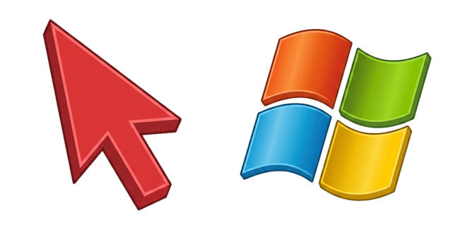 Red Windows Arrow & Logo Cursor