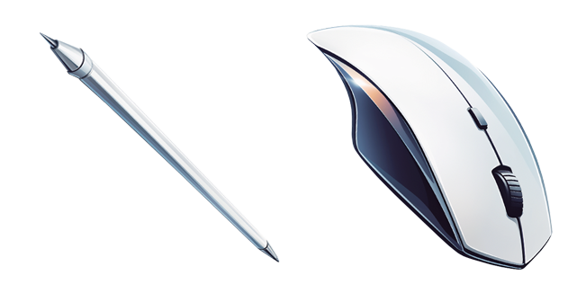 White Stylus & Computer Mouse Cursor