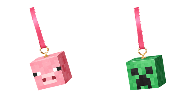 Minecraft Pig & Creeper Christmas Ornaments Cursor