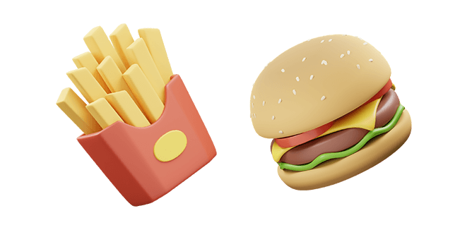 French Fries & Burger 3D Cursor