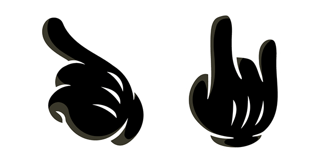 Mickey Mouse Black Hand Rock On Cursor
