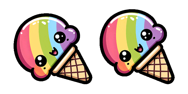 Cute Rainbow Ice Pop Animated Cursor