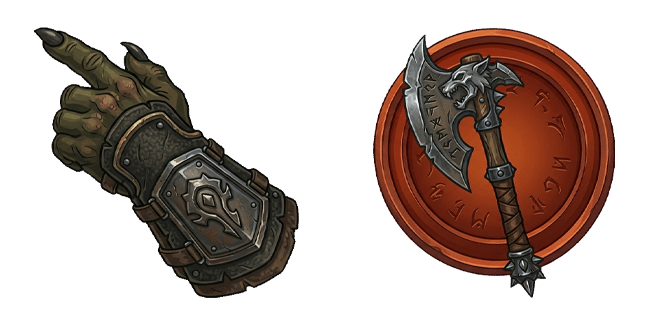 World of Warcraft Orc Gauntlet Hand & Horde Axe Cursor