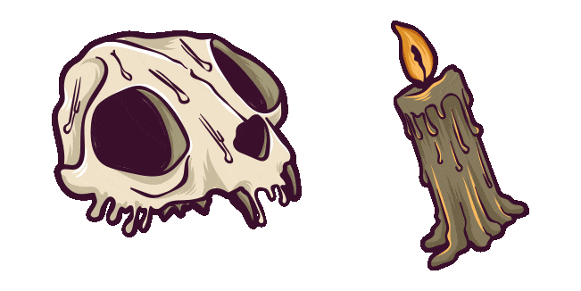 Halloween Skull & Cursed Candle Animated Cursor