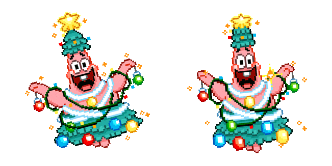 SpongeBob Patrick Christmas Tree Pixel Animated Cursor