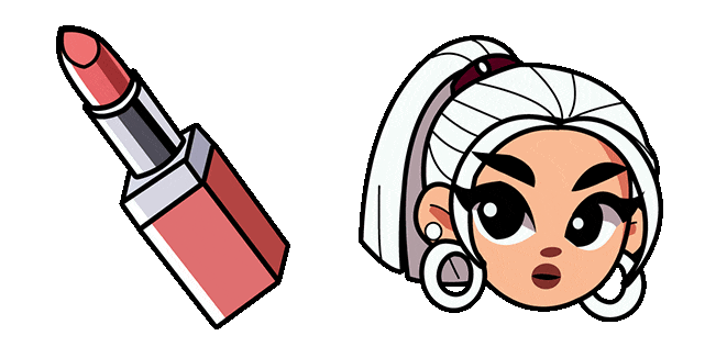 Blonde Baddie Girl & Lipstick Animated Cursor