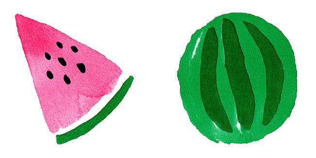 Juicy Watermelon Fruit Watercolor Cursor