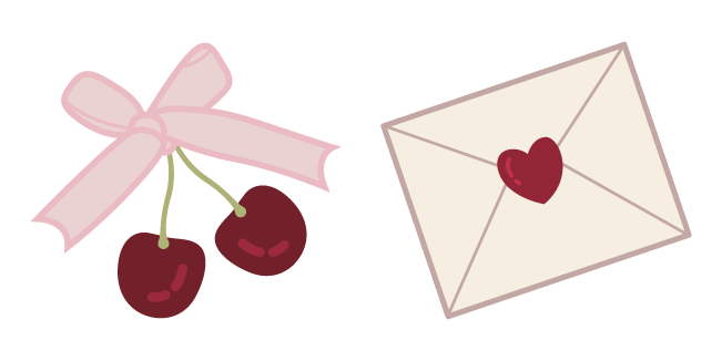 Coquette Aesthetic Letter & Cherry Bow Cursor