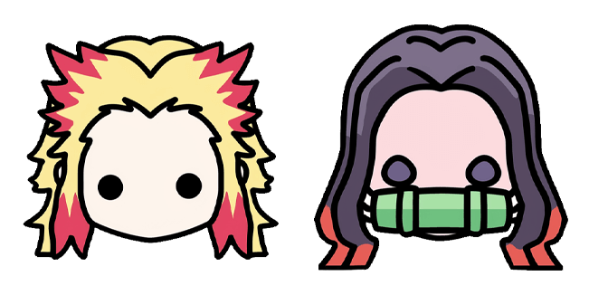 Demon Slayer Chibi Rengoku & Nezuko Cursor