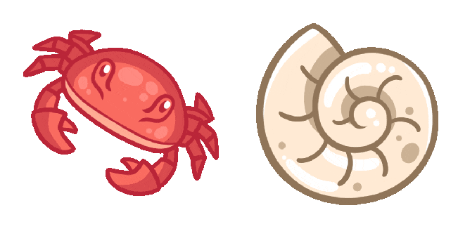 Aqua Crabby & Seashell Animated Cursor