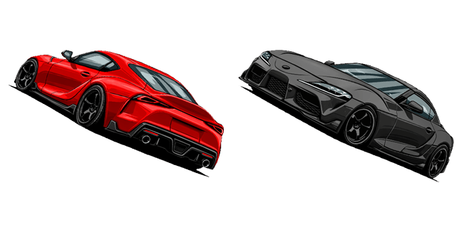 Toyota GR Supra A90 Red & Black Sports Car Cursor