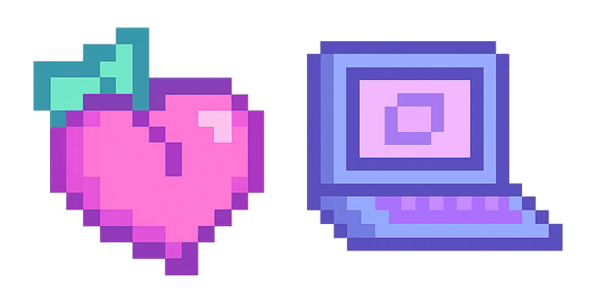 Peach & Laptop Pixel Cursor