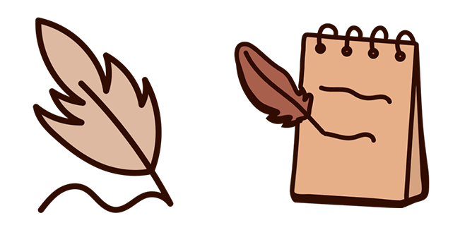 Writer Aesthetic Quill & Notebook Cursor