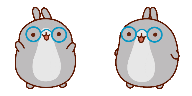 Molang Grey Glasses Pinco Animated Cursor