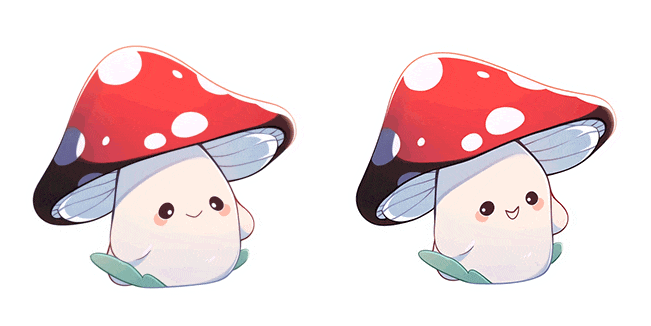 Cute Fly Agaric Jumping Animated Cursor