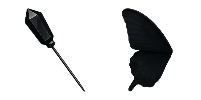 Black Crystal Pin & Butterfly Wing Cursor