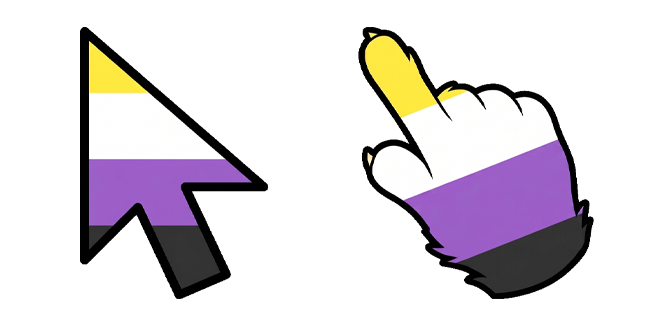 Non Binary Furry Paw Arrow Pride Cursor