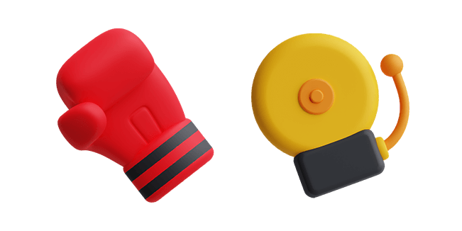 Red Boxing Glove & Boxing Bell 3D Cursor