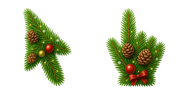 Festive Christmas Tree Branch Cursor