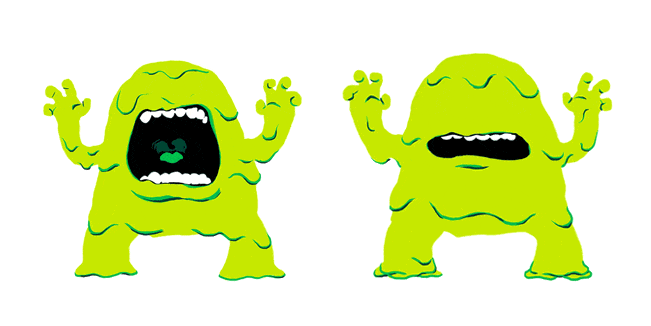 Green Slime Monster Animated Cursor