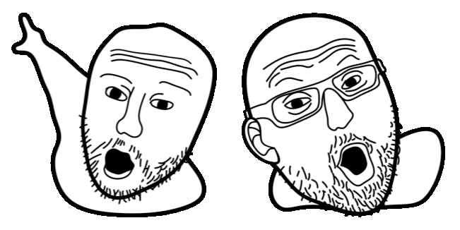 Two Soyjaks Pointing Meme Animated Cursor