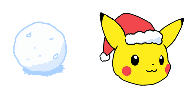 Pokemon Christmas Pikachu & Snowball Cursor