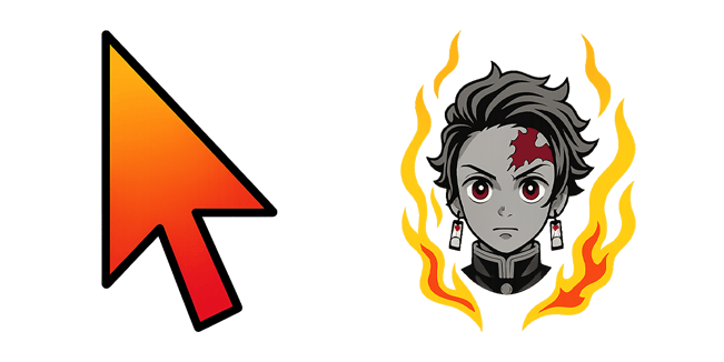 Demon Slayer Tanjiro Kamado Fire Cursor