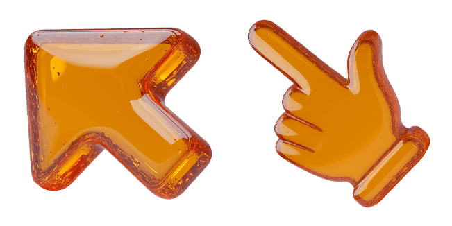 Amber Orange Hand 3D Cursor