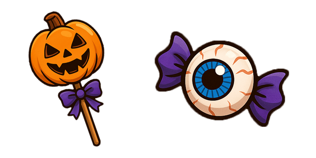 Halloween Jack-o'-Lollipop & Eyeball Candy Cursor