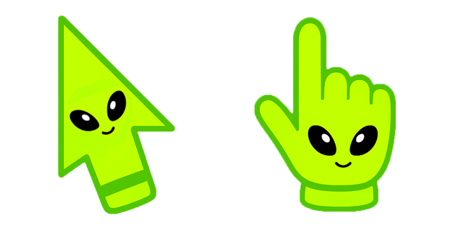 Green U.F.O. Arrow Cursor