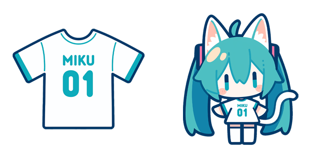 Hatsune Miku Chibi Catgirl & Miku Shirt Cursor