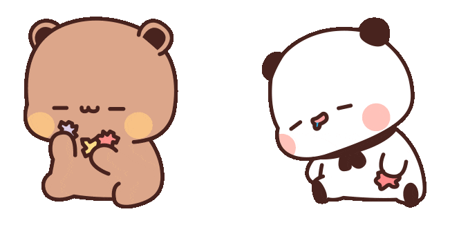 Dudu & Bubu Playing Puzzles Animated Cursor