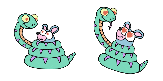 Snake & Mouse in Love Animated Cursor