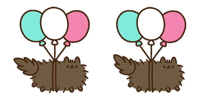 Pusheen the Cat Pip with Balloons Animated Cursor