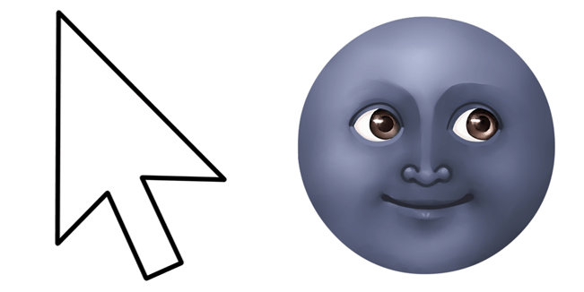 New Moon Face Emoji Windows Cursor
