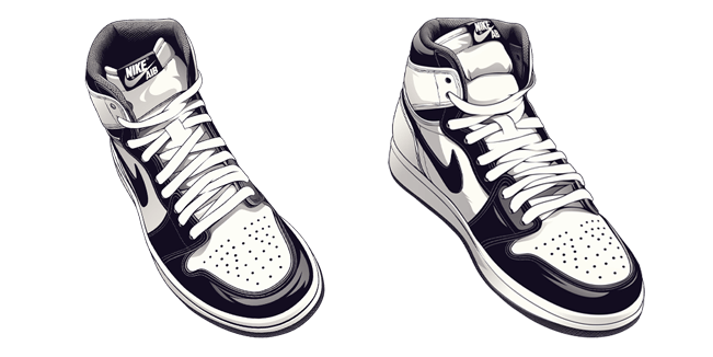Nike Black & White Sneakers Cursor