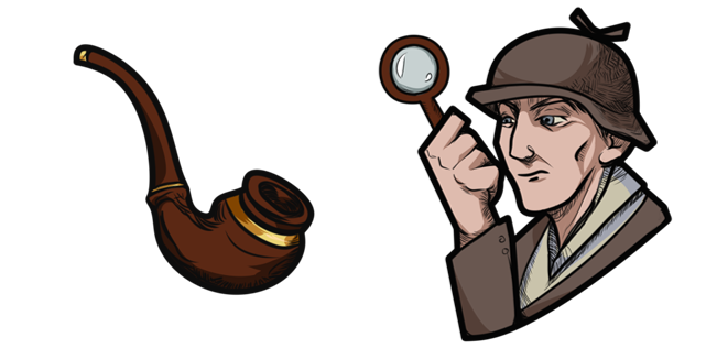 Arthur Conan Doyle Sherlock Holmes & Pipe Cursor
