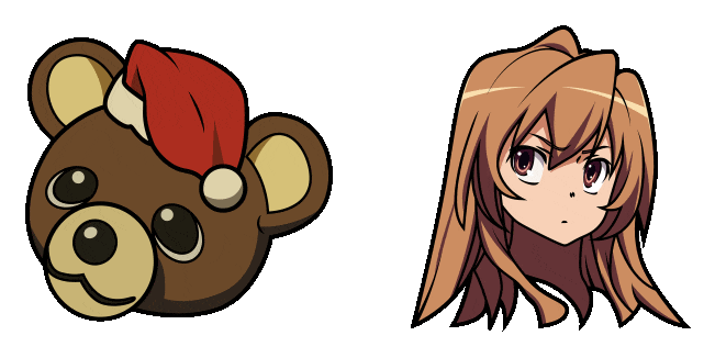 Christmas Toradora Taiga & Teddy Animated Cursor
