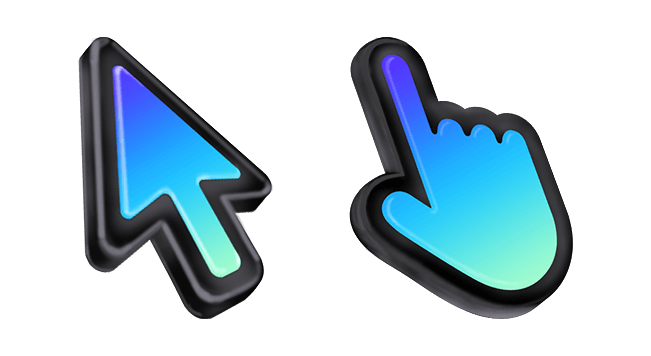 3D Lunada Black Stroke Mac Cursor