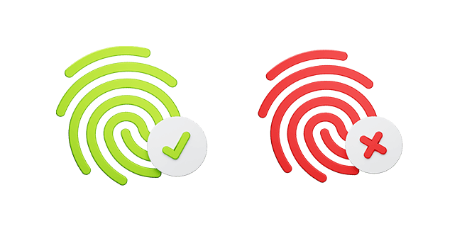 Approved & Rejected Fingerprints 3D Cursor