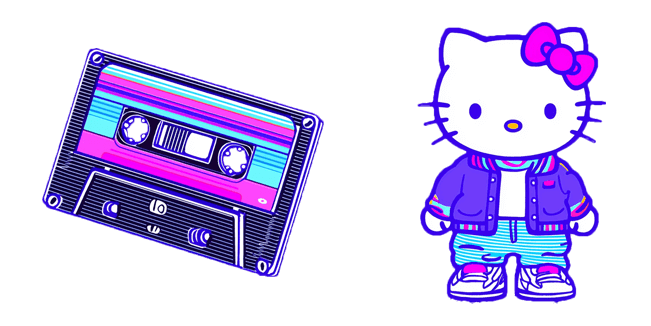 Hello Kitty & Synthwave Cassette Cursor
