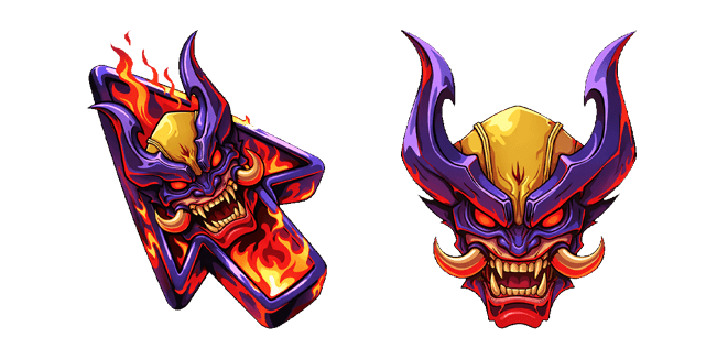 Marvel Wolverine Oni Mask Flaming Demon Cursor