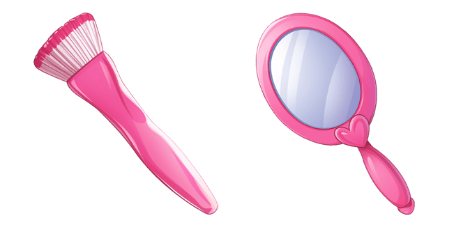 Preppy Barbie Makeup Brush & Mirror Cursor