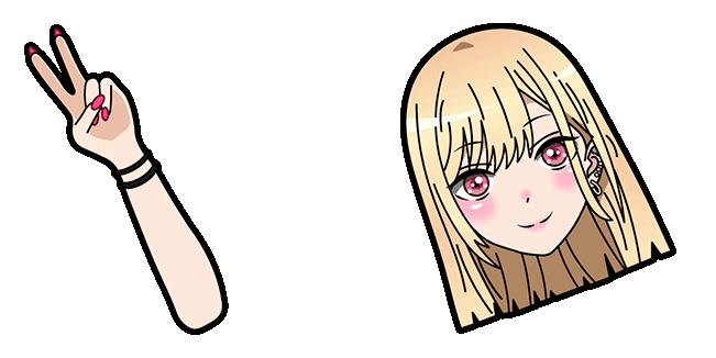 Marin Kitagawa My Dress-Up Darling & Peace Hand Animated Cursor