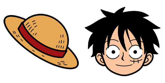 One Piece Monkey D. Luffy Face & Straw Hat Cursor
