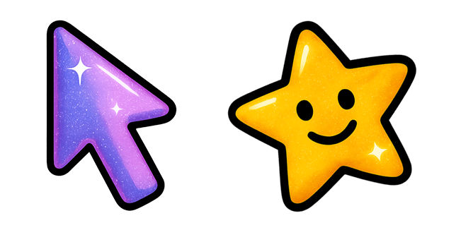 Cute Star & Purple Arrow Cursor