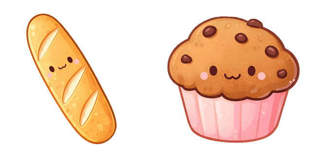 Kawaii Baguette & Muffin Cursor