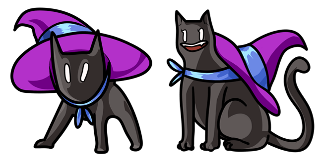 Halloween Black Cat in Witch Hat Cursor