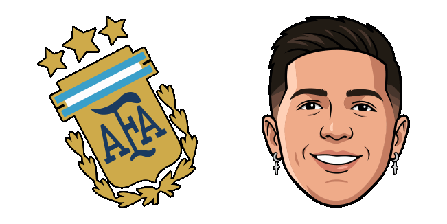 Enzo Fernandez & Argentina AFA Crest Animated Cursor