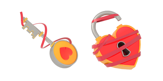 Love Key & Heart Lock 3D Cursor